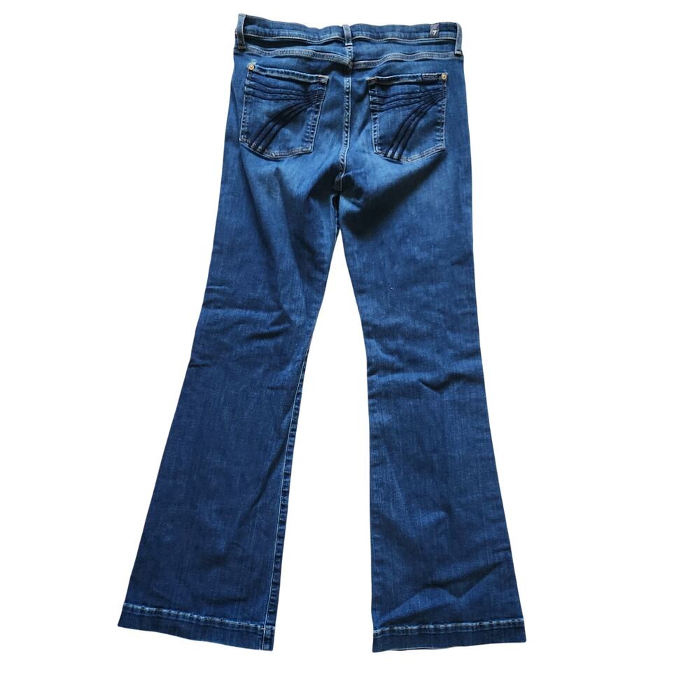 7 For All Mankind B(air) Dojo Jeans SZ 32 Bootcut Flare Stretch Blue Denim Pants - Picture 15 of 16